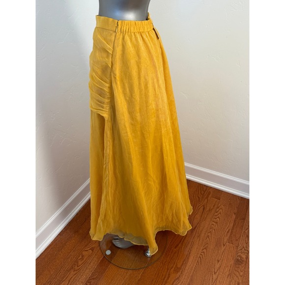 Anthropologie Hutch Shine Gold Sheer Maxi Boho Skirt Lined Size S NWT - Picture 5 of 7